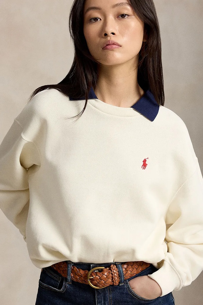 Polo Ralph Lauren bluza damska z bawełną beżowy 211B17785