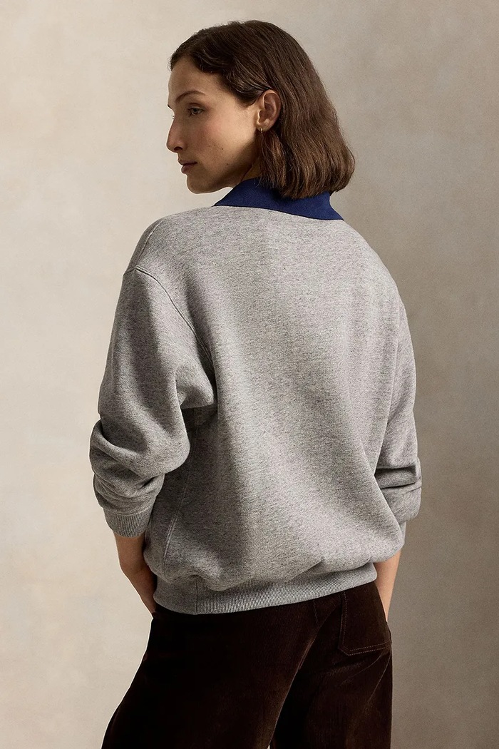 Polo Ralph Lauren bluza damska z bawełną 211B17785 szary AW26