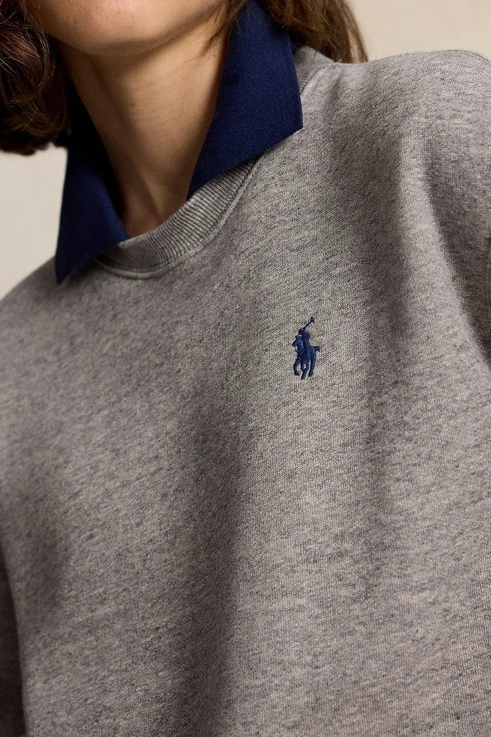 Polo Ralph Lauren bluza damska z bawełną szary 211B17785