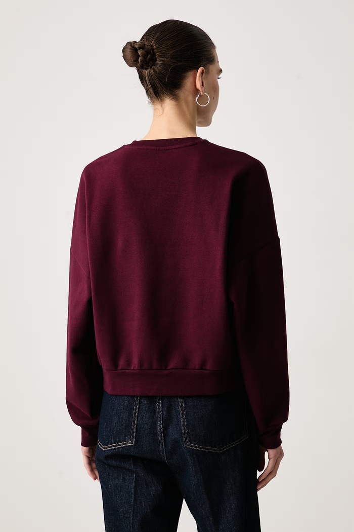 Oblačila adidas Pulover ženski z bombažem Soft Lux KF8421 bordo