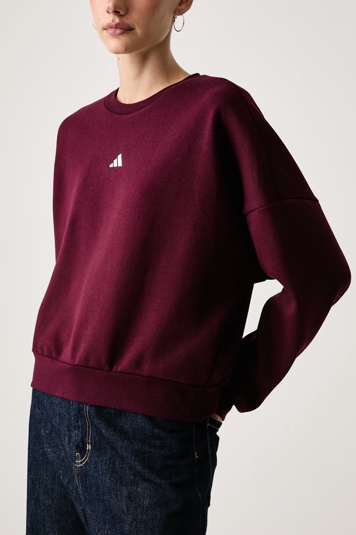 Pulover ženski z bombažem Soft Lux adidas KF8421 bordo