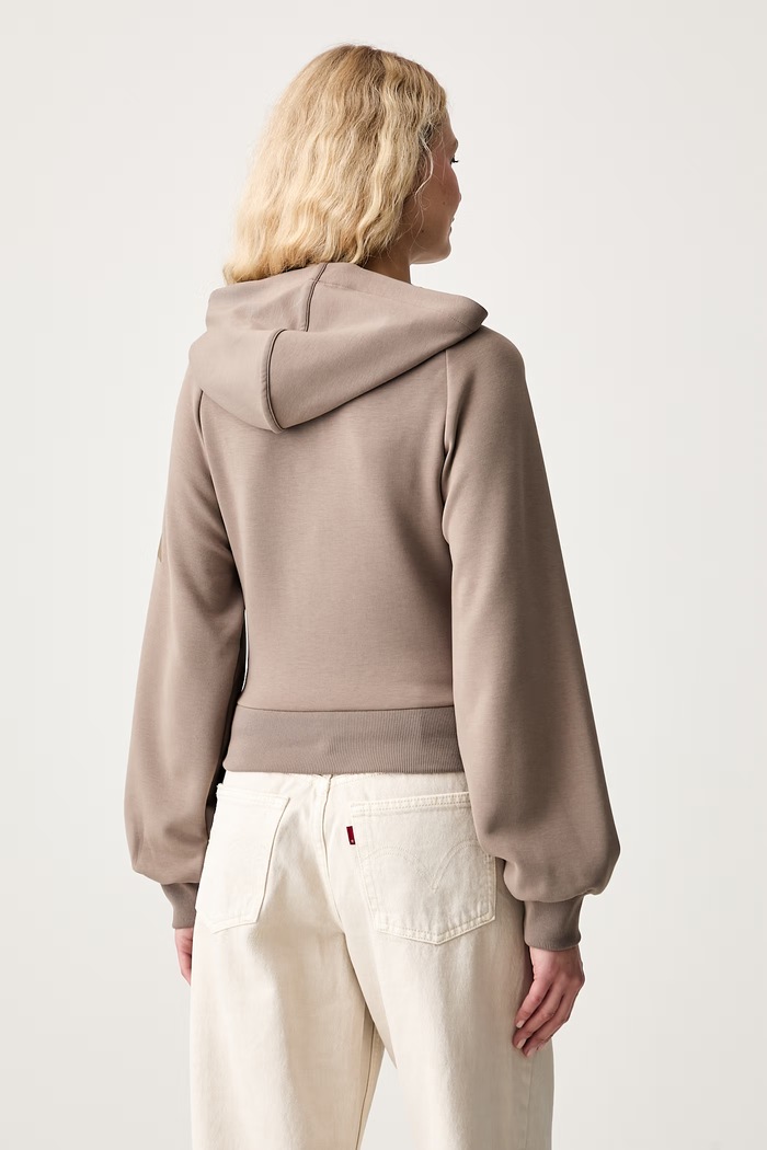 Ruházat adidas kapucnis melegítőfelső női modállal Soft Lux KS7886 barna