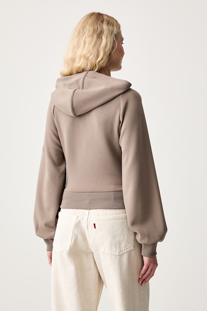 Ruházat adidas kapucnis melegítőfelső női modállal Soft Lux KS7886 barna