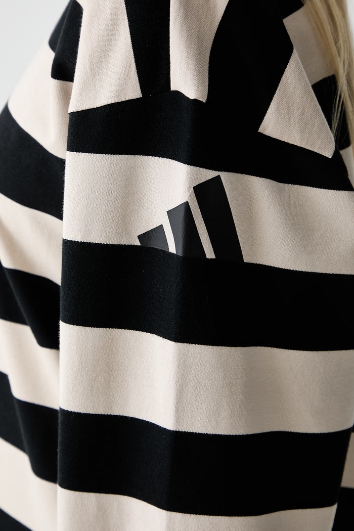 adidas longsleeve damski bawełniany Soft Lux KF6251 beżowy