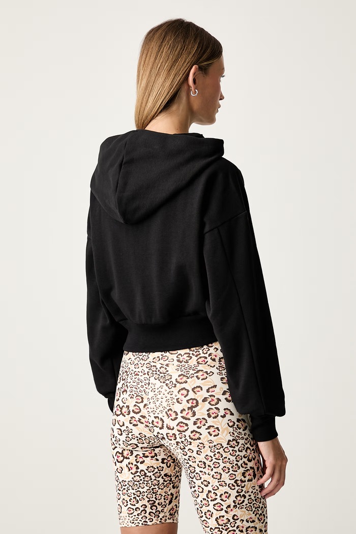 Odzież adidas bluza rozpinana z kapturem damska z bawełną Soft Lux KF6245 czarny
