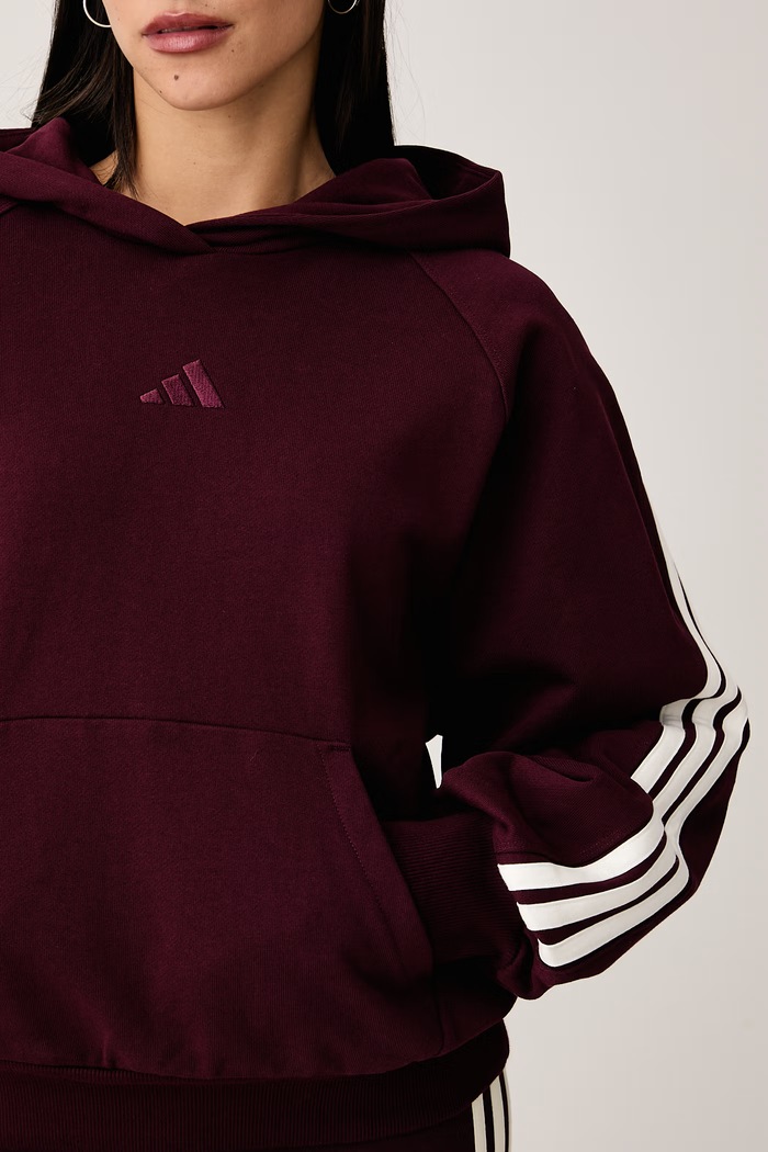 Bluza damska bawełniana adidas KV9935 bordowy