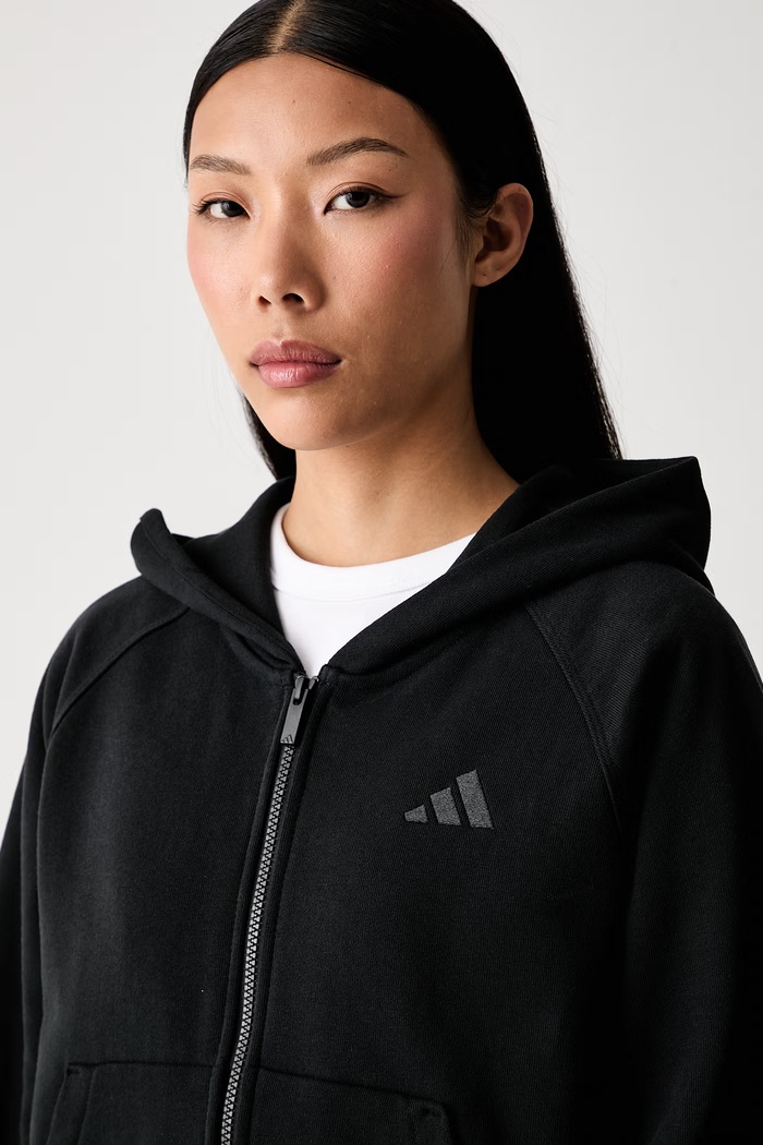 adidas bluza z kapturem damska bawełniana czarny KV7323
