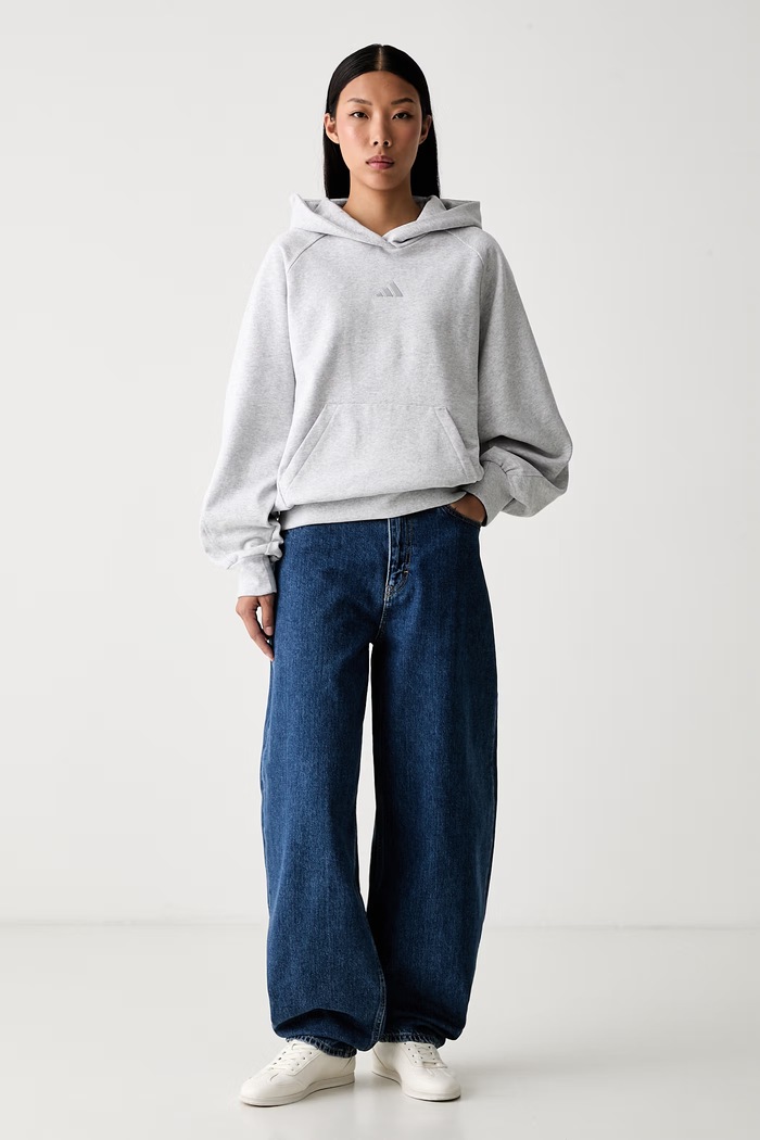 adidas bluza z kapturem damska bawełniana KV9785 szary AW26