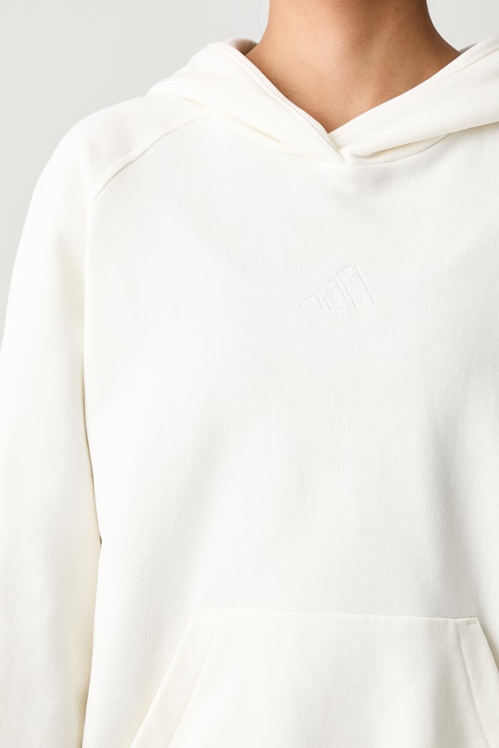 adidas bluza z kapturem damska bawełniana KV9792 beżowy