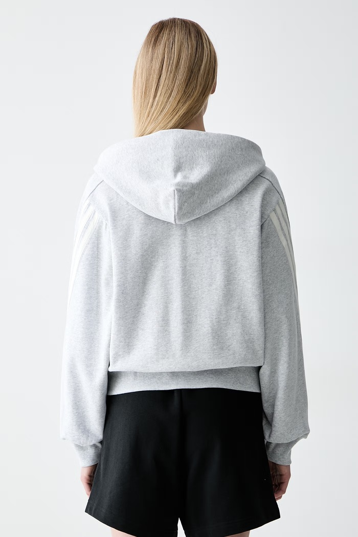 Odzież adidas bluza rozpinana z kapturem damska bawełniana KV9879 szary