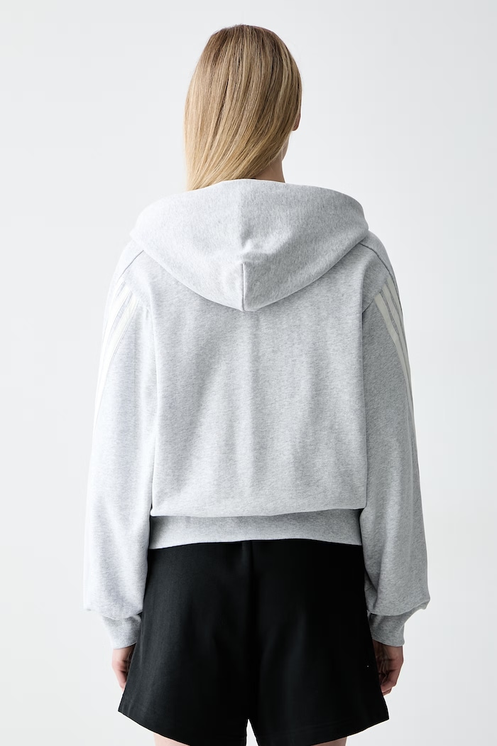 Odzież adidas bluza rozpinana z kapturem damska bawełniana KV9879 szary