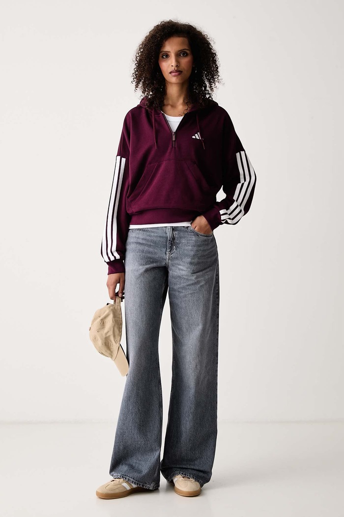 adidas Dukserica sa kapuljačom ženska s viskozom Essentials KF8316 bordo AW26