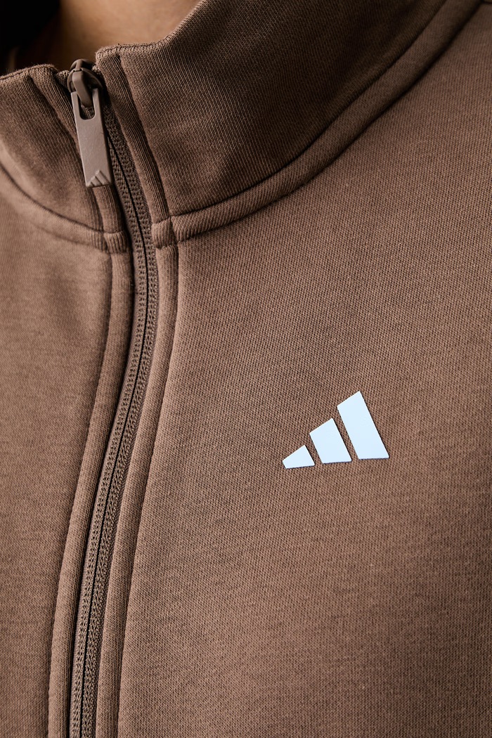 adidas bluza rozpinana damska z bawełną Essentials KY1910 brązowy