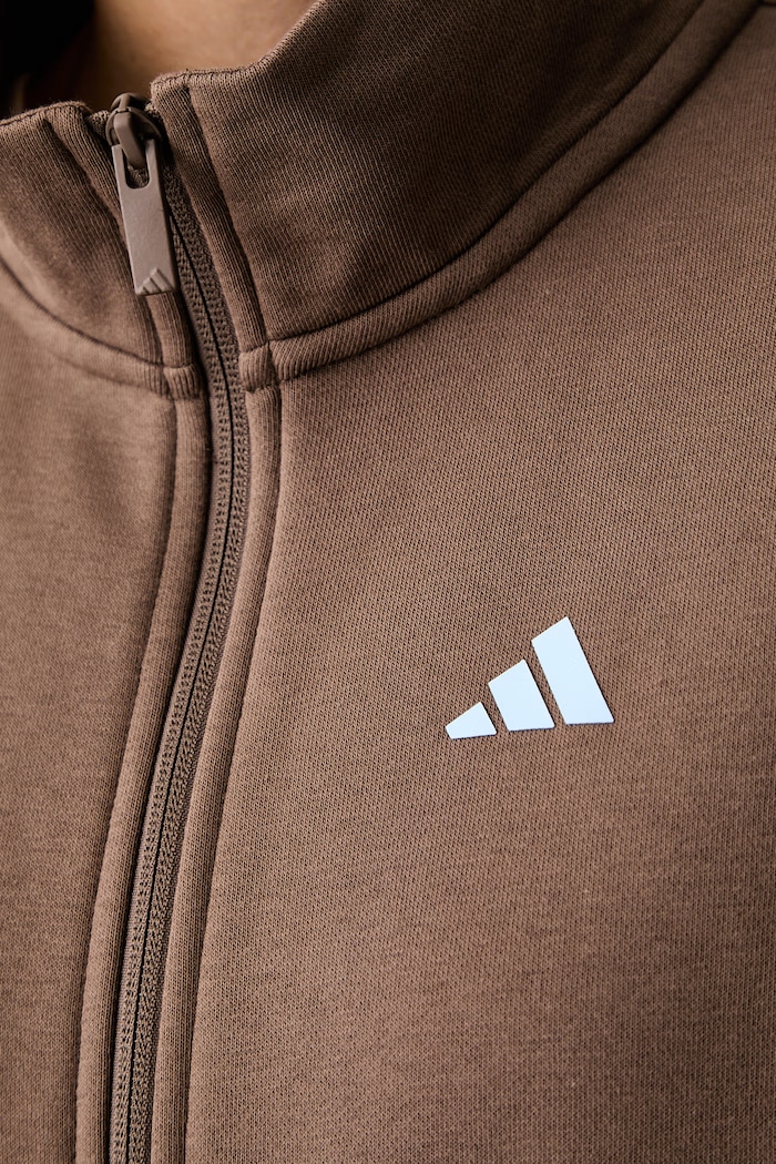 adidas bluza rozpinana damska z bawełną Essentials KY1910 brązowy