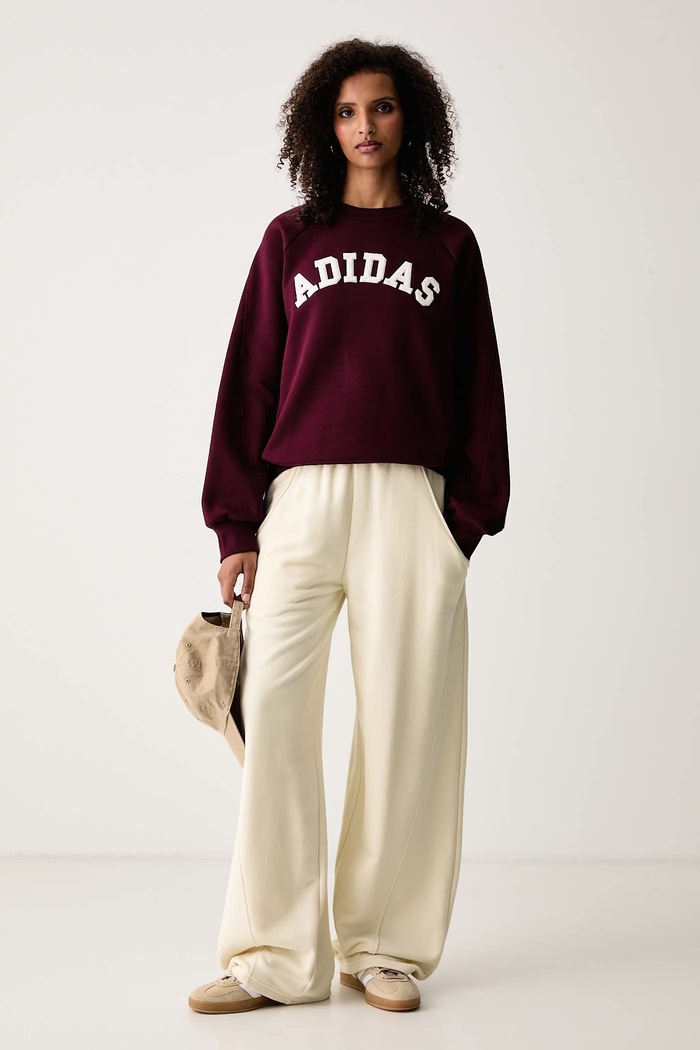 adidas Bluza damska z bawełną Chenille Pack KU0327 bordowy AW26