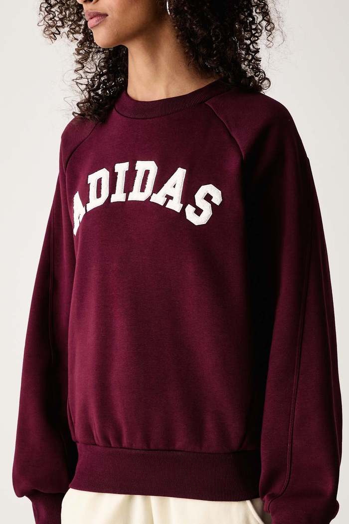 Bluza damska z bawełną Chenille Pack adidas KU0327 bordowy