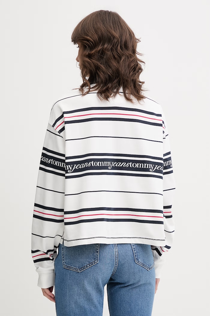 Odzież Tommy Jeans bluza damska bawełniana DW0DW23145 biały