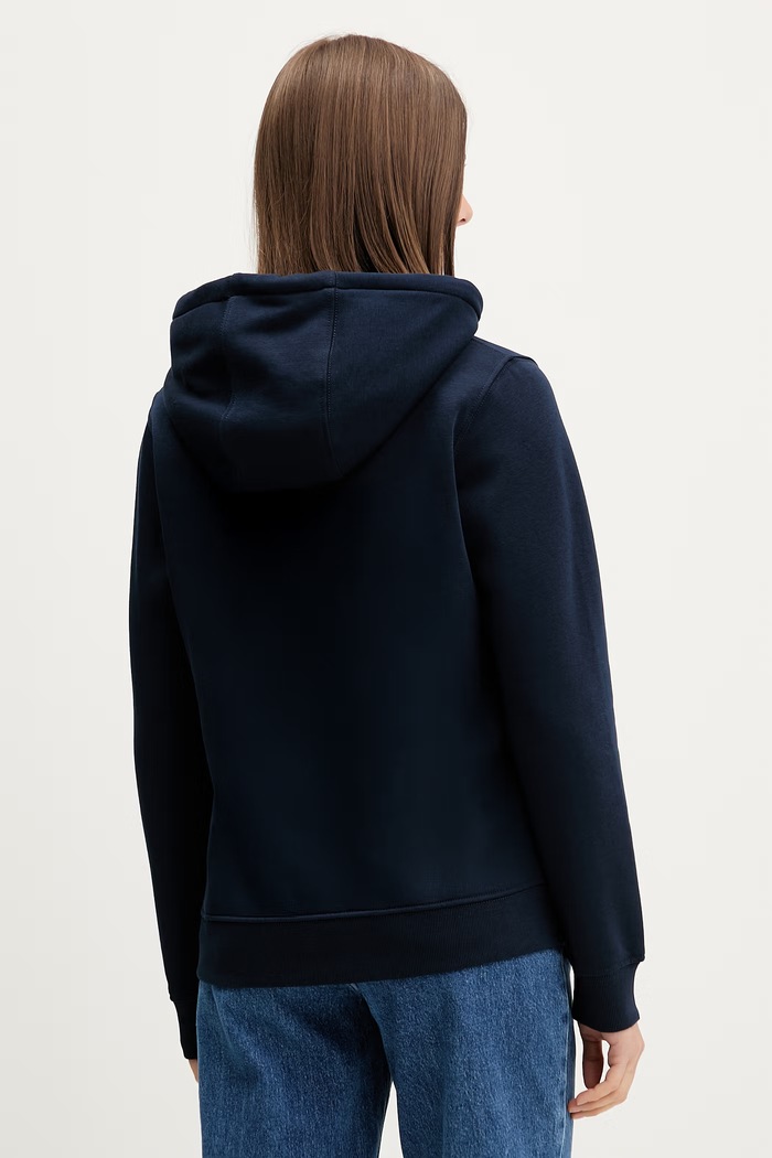 Oblečení Tommy Jeans mikina s kapucí dámská s bavlnou DW0DW23485 námořnická modř