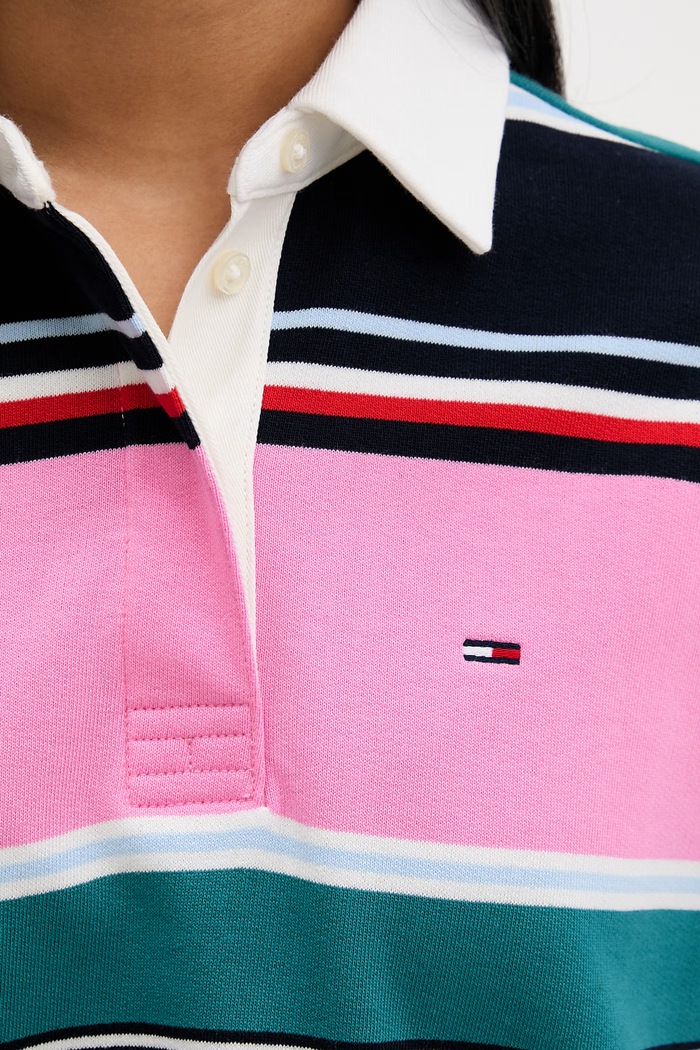 Tommy Jeans уголемен суичър дамски от памук DW0DW23483 розов