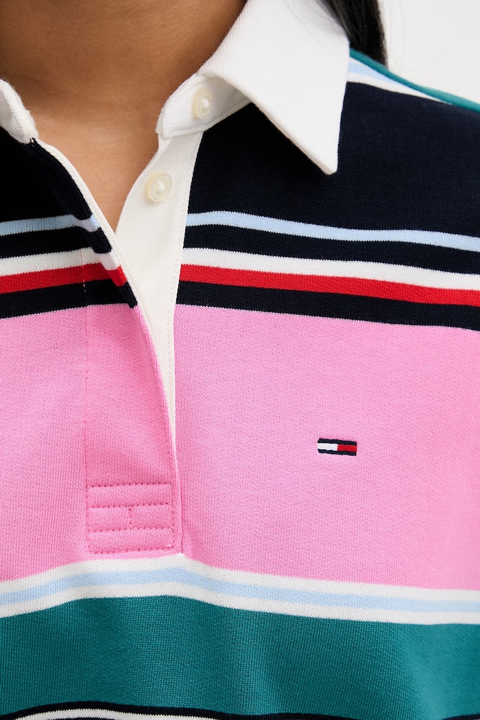 Tommy Jeans уголемен суичър дамски от памук DW0DW23483 розов