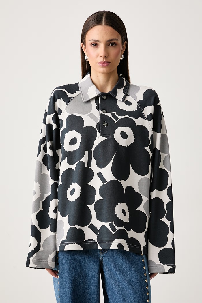 Marimekko Bluza damska bawełniana szary 096196