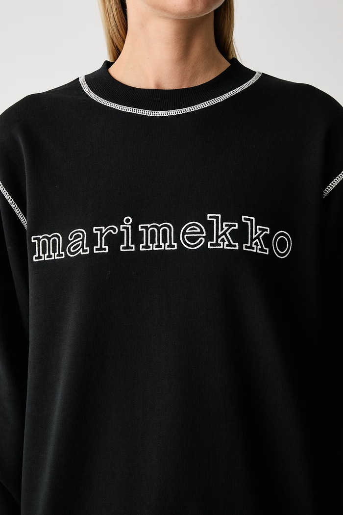 Oversize dukserica za žene od pamuka Marimekko 096221 crna