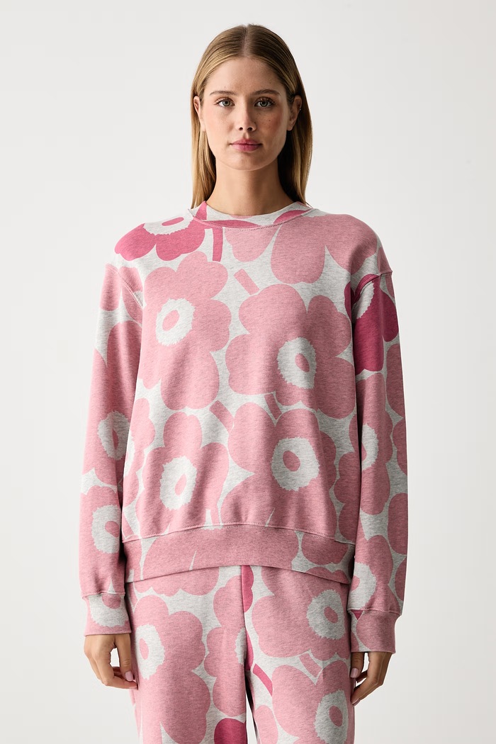 Marimekko Mikina dámska bavlnená ružová 096193