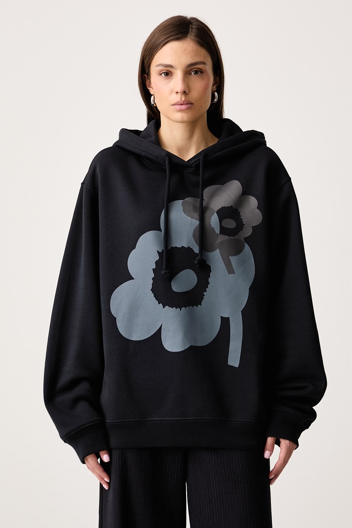 Marimekko Mikina dámska s bavlnou čierna 096190