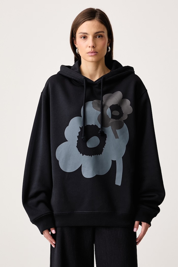 Marimekko Mikina dámska s bavlnou čierna 096190