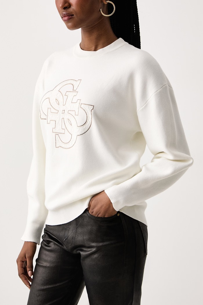 Sweter damski z wiskozą EVELYN Guess W6BR52.Z1453 beżowy