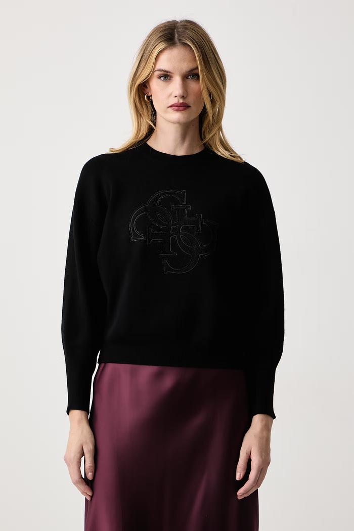 Guess Sweter damski z wiskozą EVELYN czarny W6BR52.Z1453