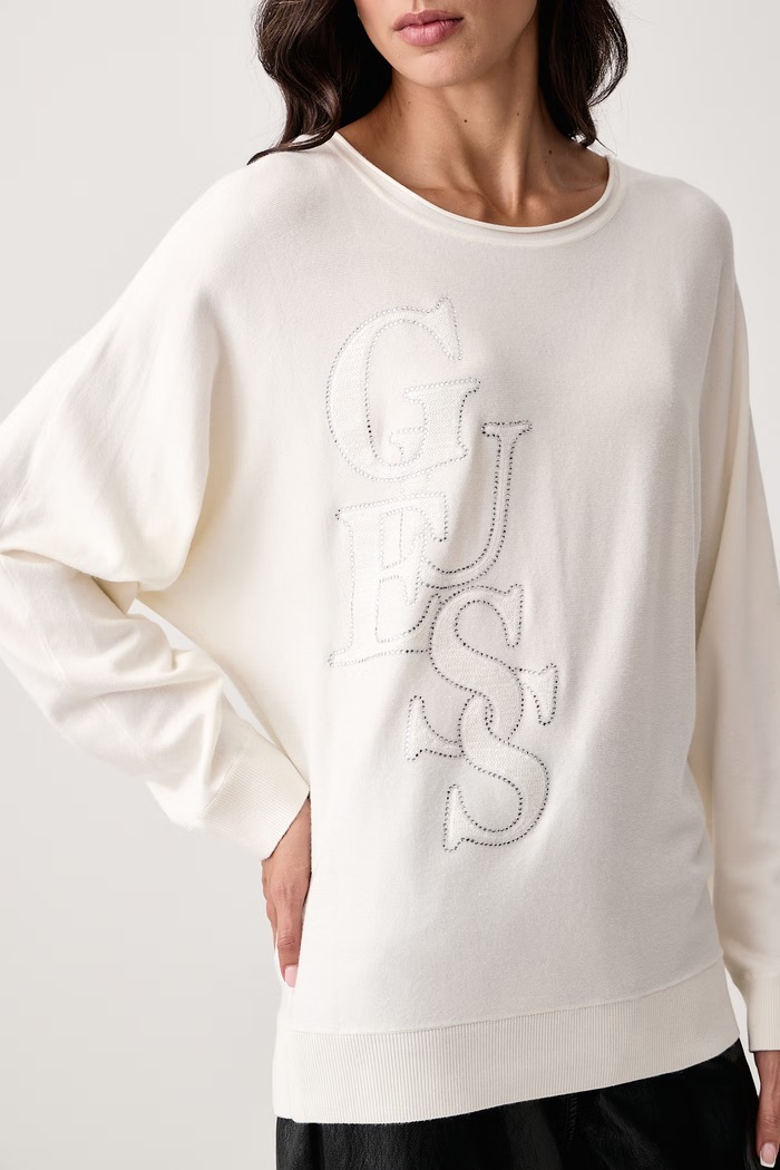 Sweter damski z wiskozą ESMERALDA Guess W6BR51.Z1452 beżowy