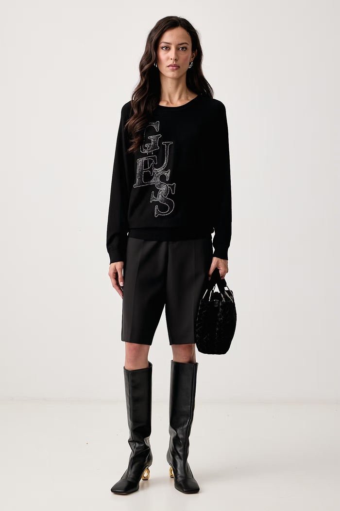 Guess Sweter damski z wiskozą ESMERALDA W6BR51.Z1452 czarny AW26