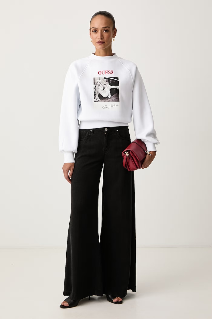 Guess Кофта для женщин с хлопком x MARILYN MONROE W6BQ19.K6978 белый AW26