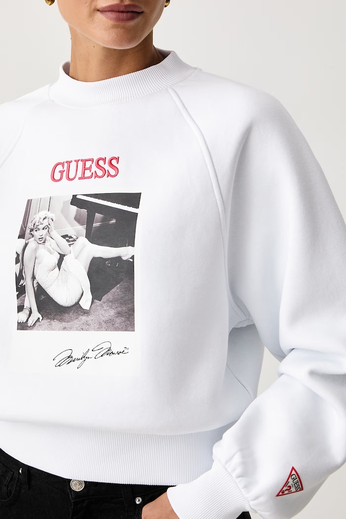 Кофта для женщин с хлопком x MARILYN MONROE Guess W6BQ19.K6978 белый