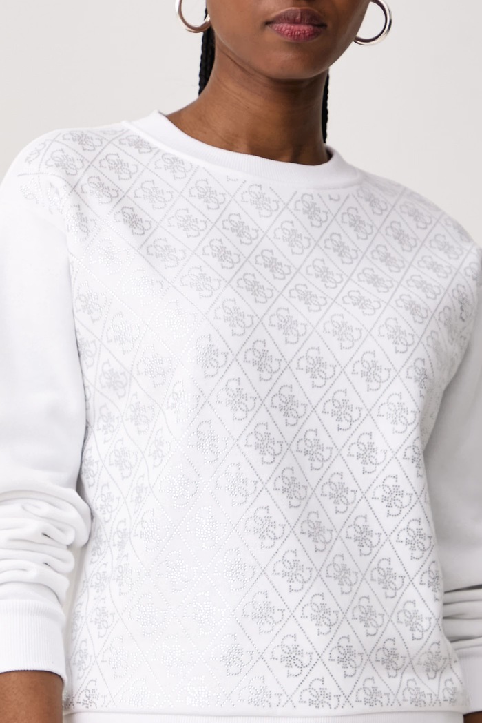 Bluza damska z bawełną Guess W6BQ14.K6060 biały