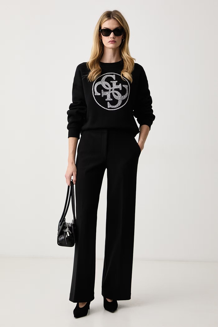 Guess Bluza damska z bawełną W6BQ13.K6059 czarny AW26