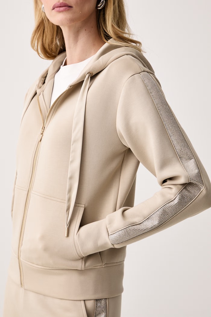 Суичър с цип и качулка дамски с вискоза VICTOIRE Guess W6BQ12.K6058 бежов