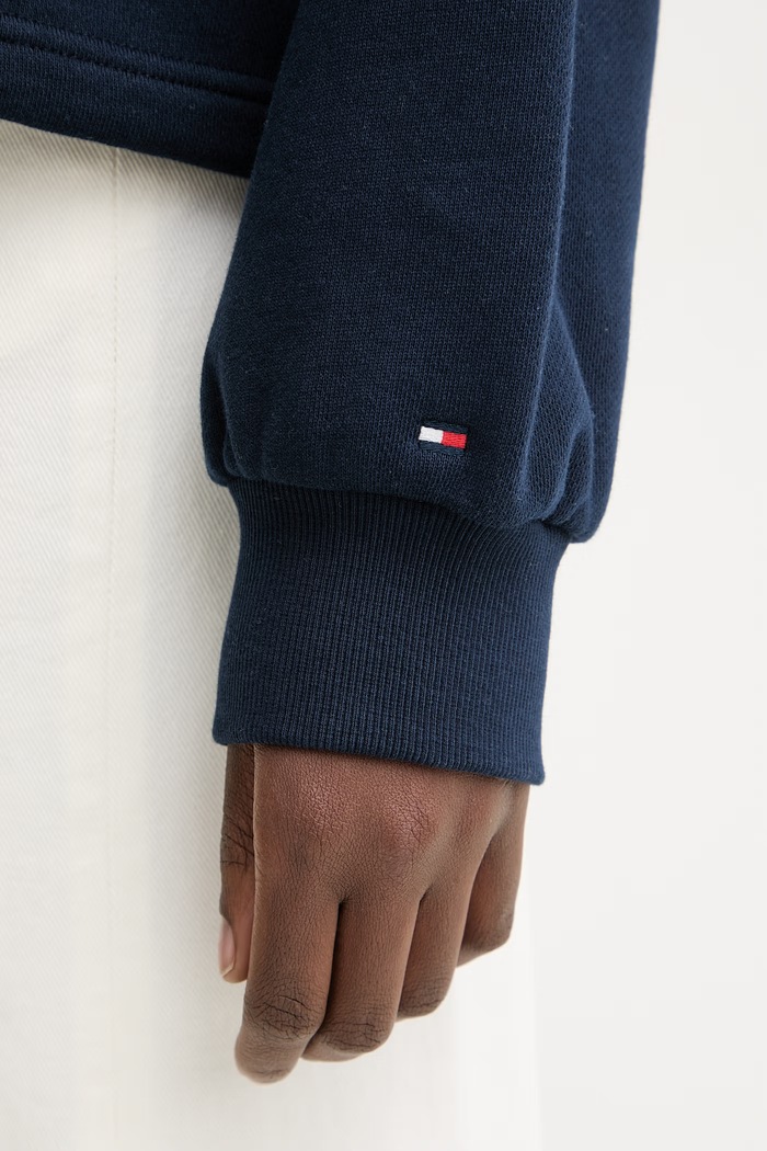 Tommy Hilfiger melegítőfelső női pamut WW0WW50941 sötétkék