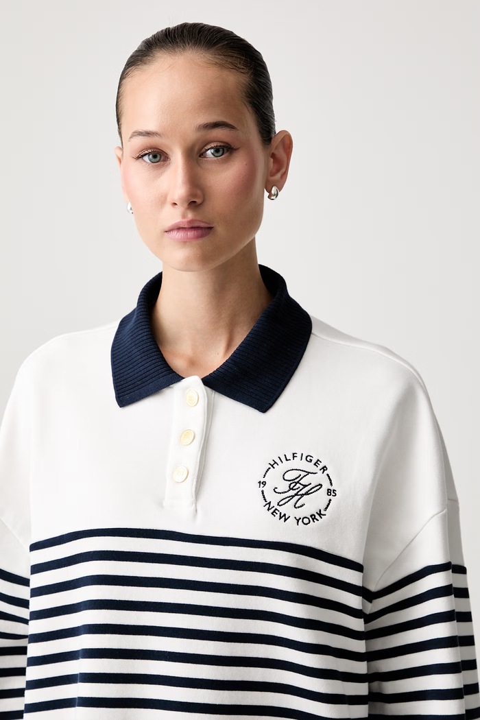 Tommy Hilfiger μπλούζα γυναικεία βαμβακερή σκούρο μπλε WW0WW50036