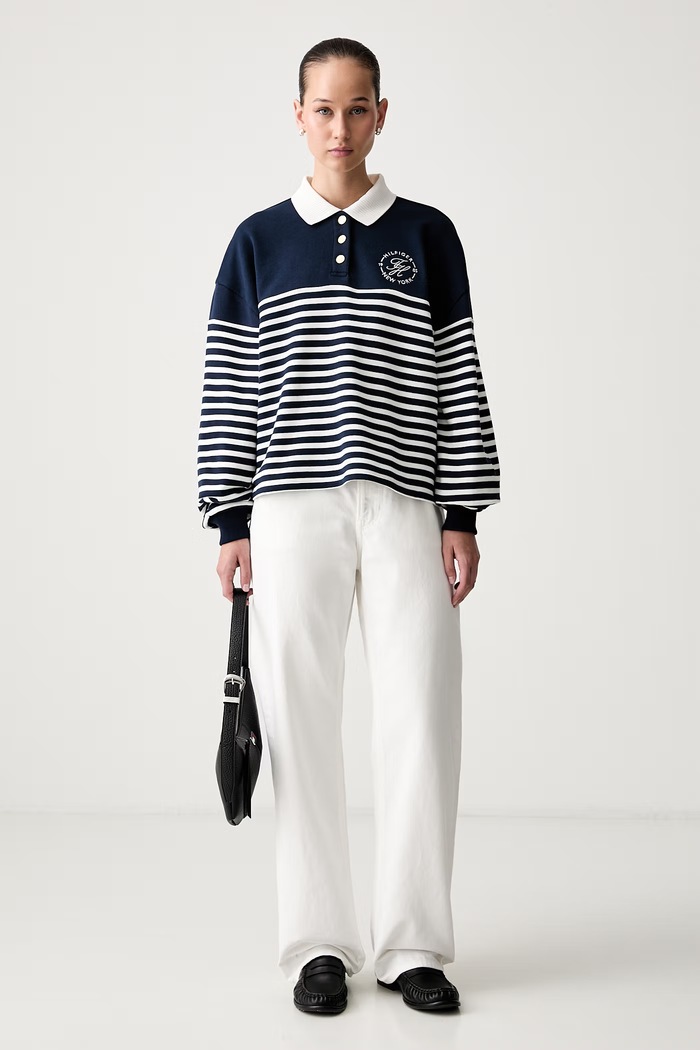 Tommy Hilfiger mikina dámská bavlněná WW0WW50036 námořnická modř AW26