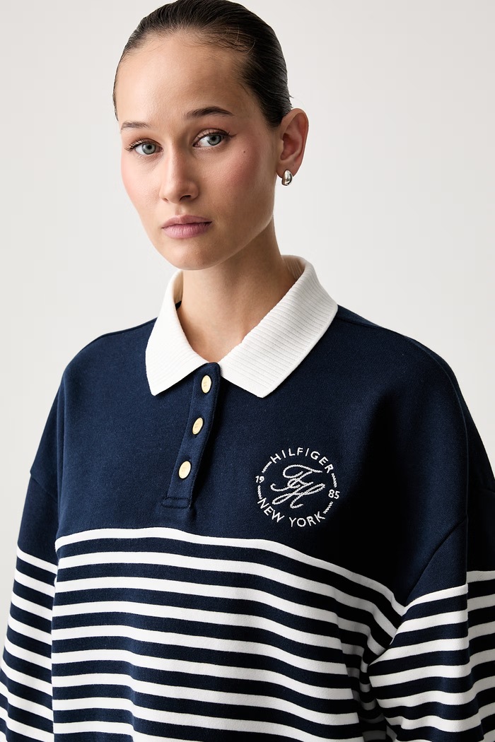 Tommy Hilfiger mikina dámská bavlněná námořnická modř WW0WW50036