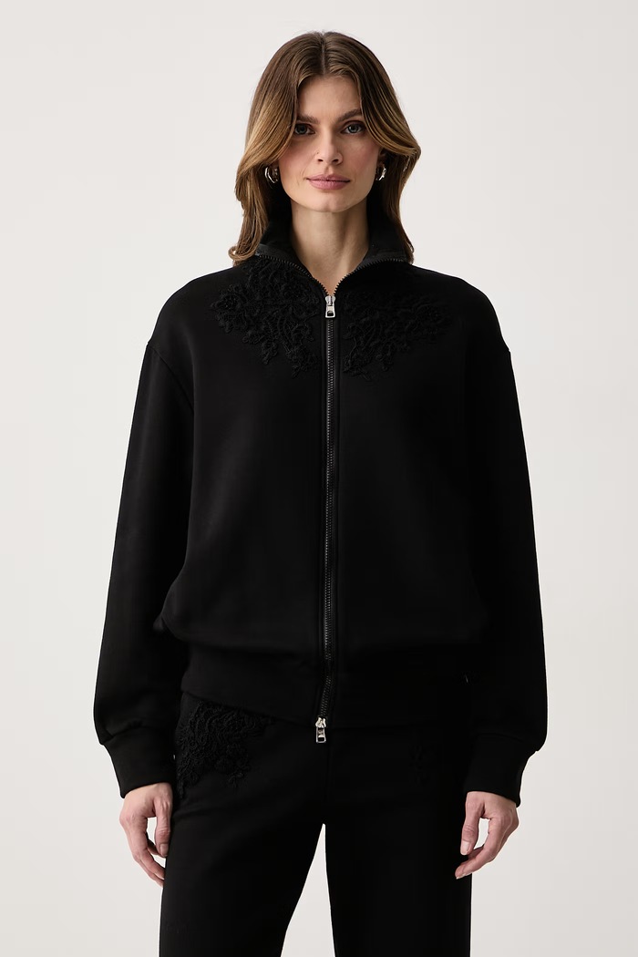 Ermanno Scervino LIFE Bluza rozpinana damska z bawełną czarny D494M601HKT