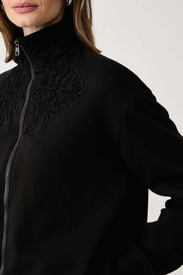 Bluza rozpinana damska z bawełną Ermanno Scervino LIFE D494M601HKT czarny