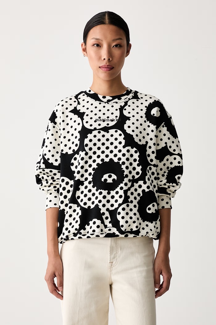 Marimekko суичър дамски от памук черен 095885