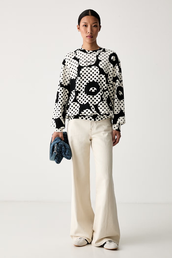 Marimekko суичър дамски от памук 095885 черен AW26