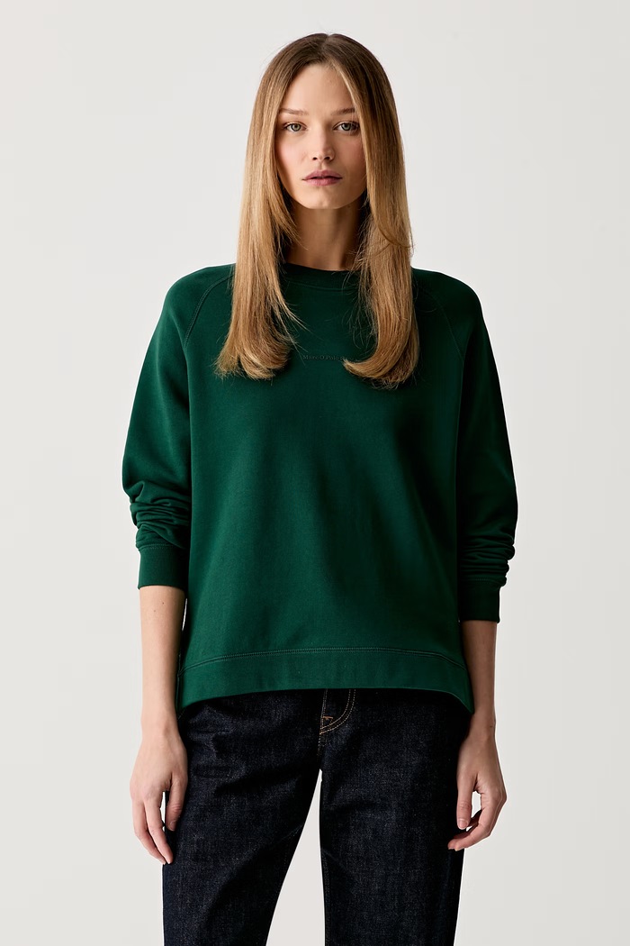 Marc O'Polo bluza oversize damska bawełniana zielony 5000011502