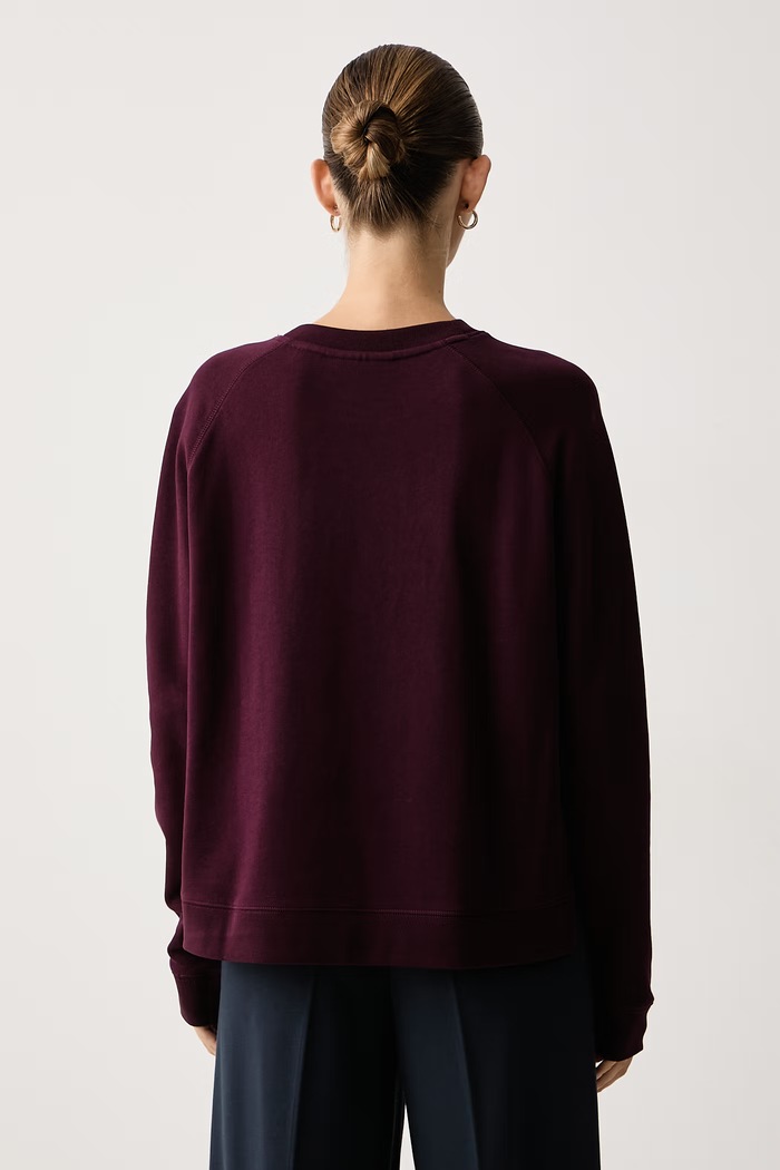 Oblačila Marc O'Polo Oversize pulover ženski bombažen 5000011502 bordo