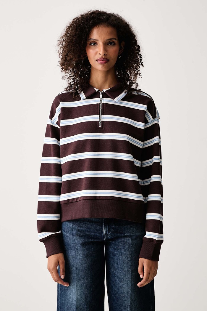 Marc O'Polo Bluza damska bawełniana brązowy 5000010240