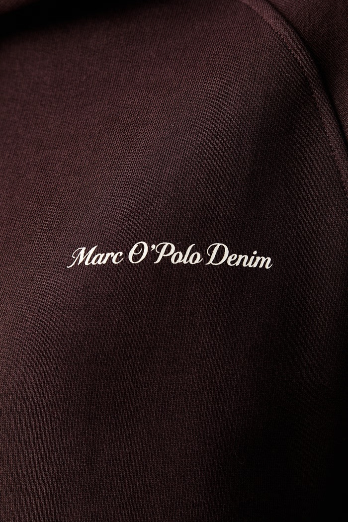 Marc O'Polo bluza z kapturem damska bawełniana 5000010236 bordowy